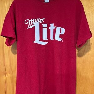 Red Short Sleeve Tee with Miller Lite Logo from Bar Stool Open Fundraiser